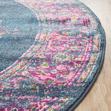 Babylon 211 Navy Round Rug