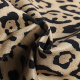 Vintage Leopard Print Canvas Underarm Bag – Leather Strap Shoulder Bag