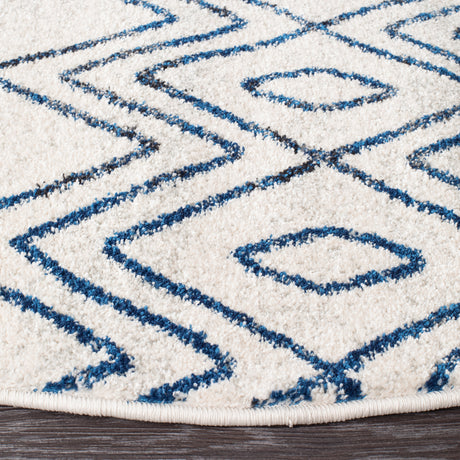 Oasis 453 White Blue Round Rug