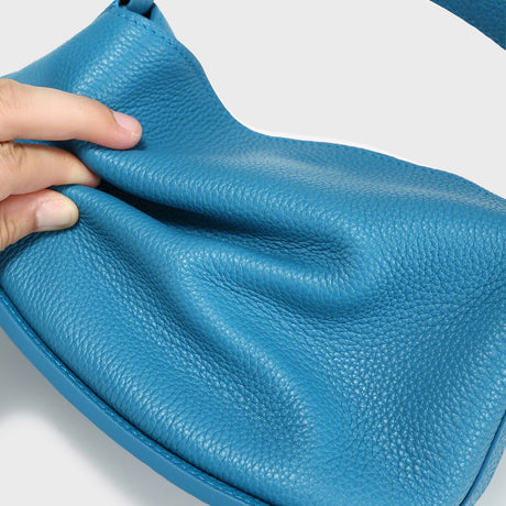 TOGO Leather Slouchy Pillow Bag - Blue