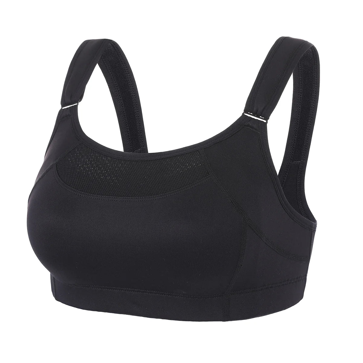 Comfortable High Impact No Bounce Workout Bra - Black