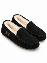 Australian Leather Ugg Classic Moccasin Slippers - Black - AU6