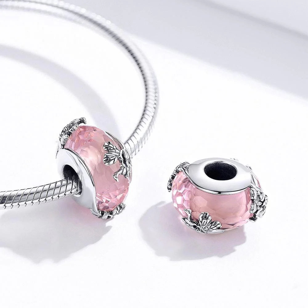 Solid 925 Sterling Silver Blush Pink Charm