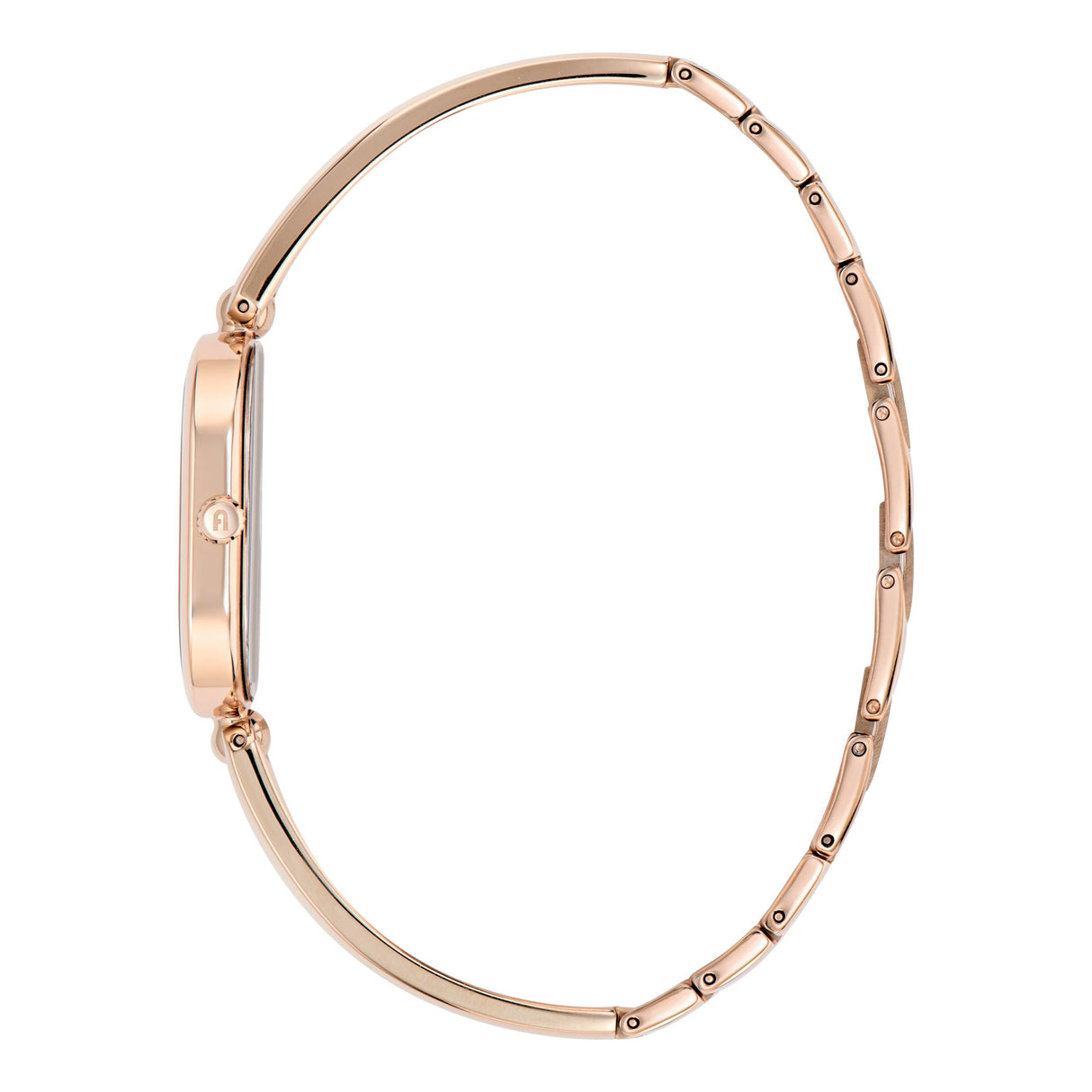 Furla Ooh Rose Gold-Tone 19mm Black Enamel Bangle Watch