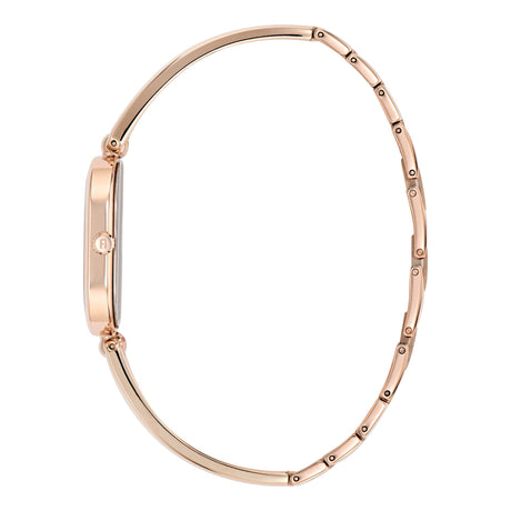 Furla Ooh Rose Gold-Tone 19mm Black Enamel Bangle Watch