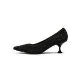 Cocktail Rhinestone Kitten Heels - Black