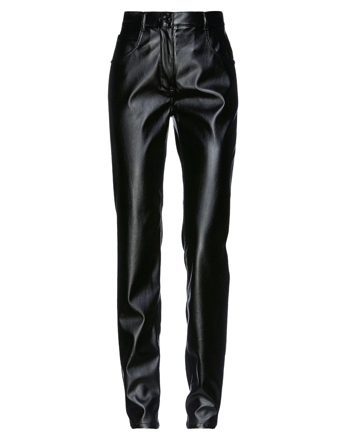 Pushbutton Womens Pants - Black