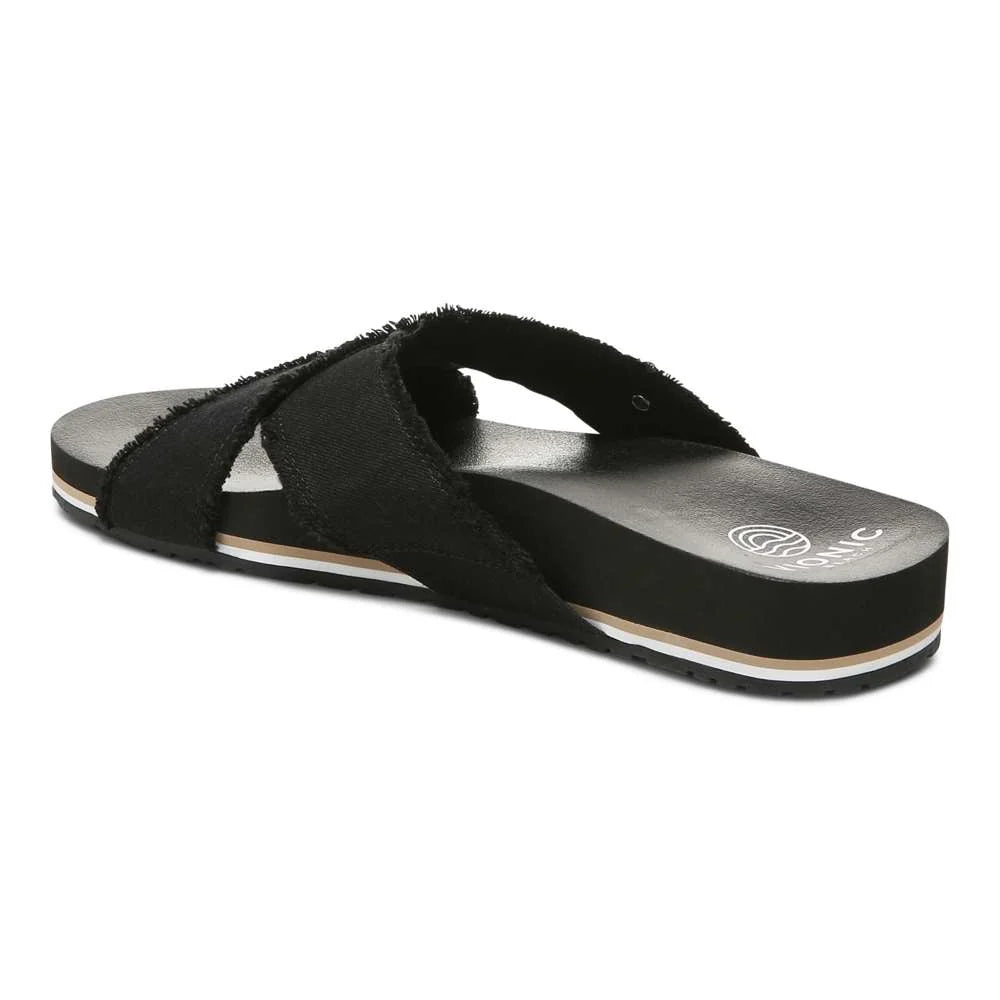 Vionic Panama Beach Slide - Black Canvas