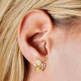 Krystal Couture Butterfly Floral Stud Earrings