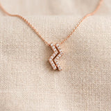 Krystal Couture Zigzag Pendant Necklace in Rose Gold Embellished with SWAROVSKI Crystals