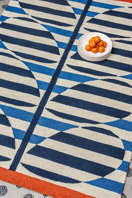 Orla Kiely Stripy Stem Azure 464308 Outdoor Rug
