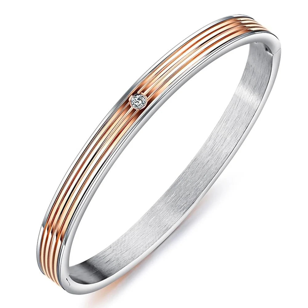 Bullion Gold Ridge Design Bangle 6mm