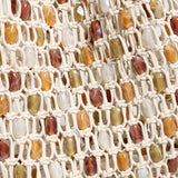 Beaded Macramé Net Tote Bag - Ivory