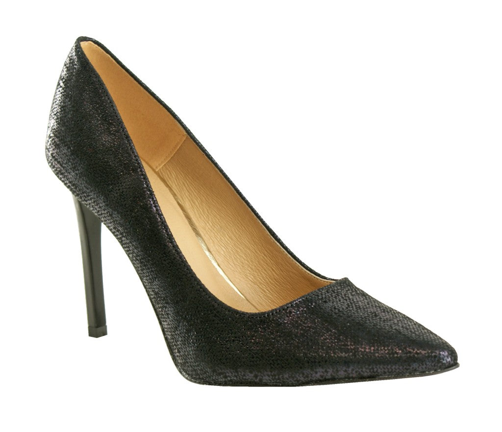 Bosccolo Womens Spike Heels Linen - Navy Blue