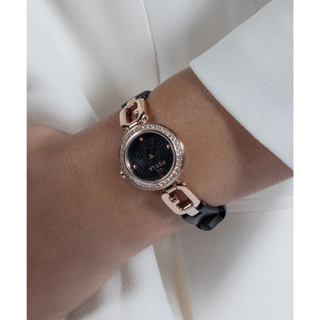 Furla Arco Chain Rose Gold Tone & Black