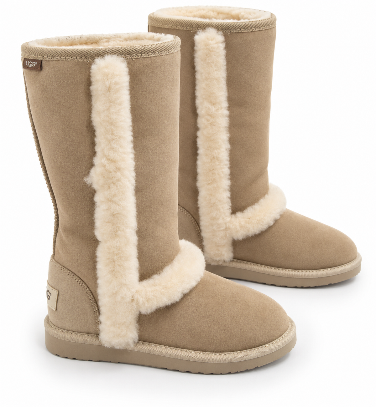 Australian Leather Ugg Panel Tall Boots - Natural - AU5