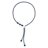 Necklace Tie of Real Cultured Freshwater Pearls Grain of Rice 5 mm and Baroque 11 mm - Black Tahiti - Longueur 42 cm