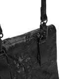 BAMEI Crinkled Roll-Top Crossbody Bag - Black