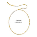 Bullion Gold Cuban Pearl Paperclip Necklace in Gold