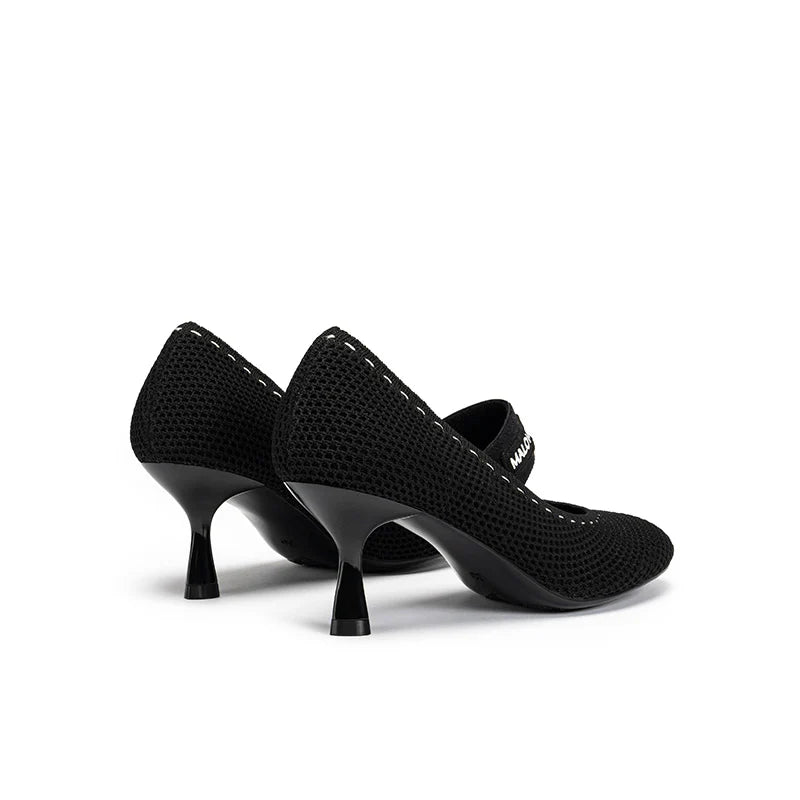 Fishnet Mary Jane Pumps - Black