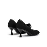 Fishnet Mary Jane Pumps - Black