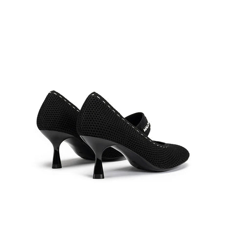 Fishnet Mary Jane Pumps - Black