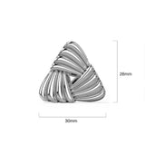 Bullion Gold Ridged Triangle White Gold layered Stud Earrings