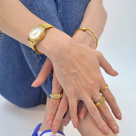 Krystal Couture Sensational Lux Gold on White Watch Embellished with SWAROVSKI® Crystals