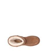 Short Classic Suede Boots in Chestnut