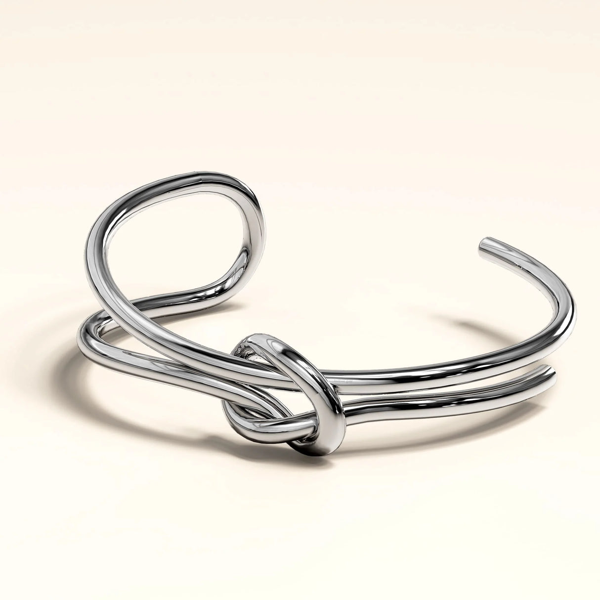 Bullion Gold Forever Knot White Gold Cuff Bangle