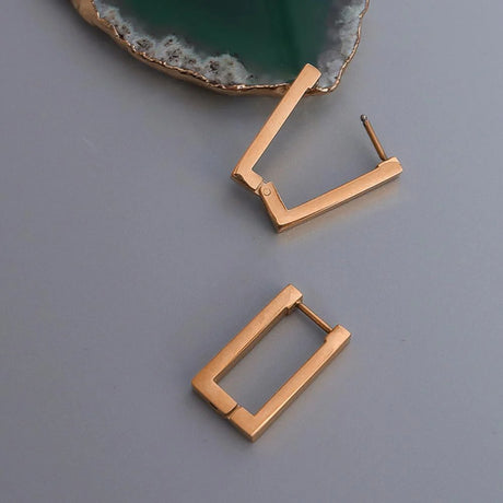 Bullion Gold Stylish Rose Gold Hoop Earrings