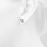 Krystal Couture Twin Hearts Stud Earrings Embellished with Swarovski Crystals