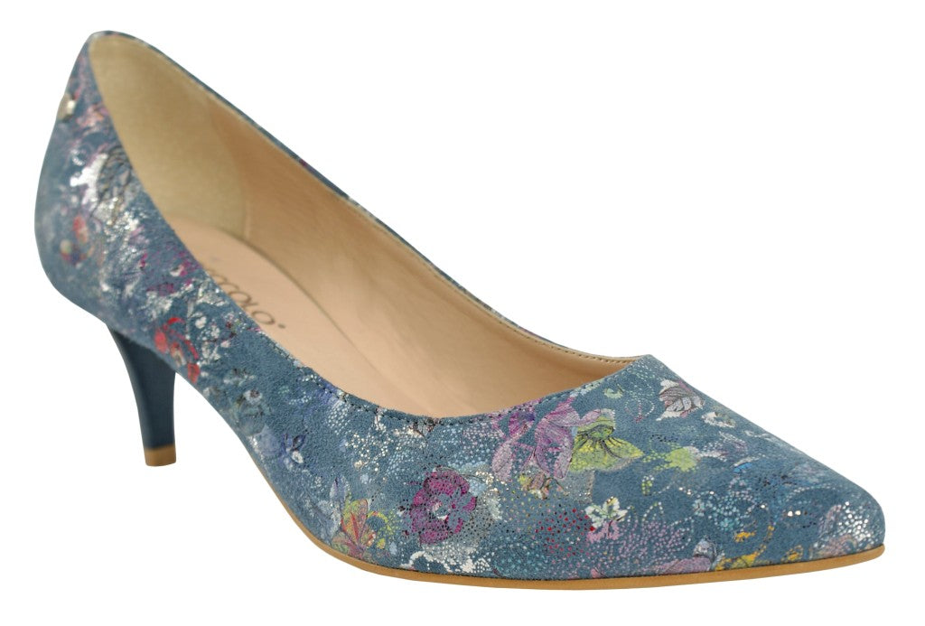 Bosccolo Womens High Heels - Flowers On Blue