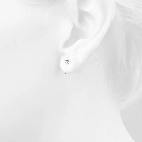 Solid 925 Sterling Silver Reverse Simulated Diamond Earrings