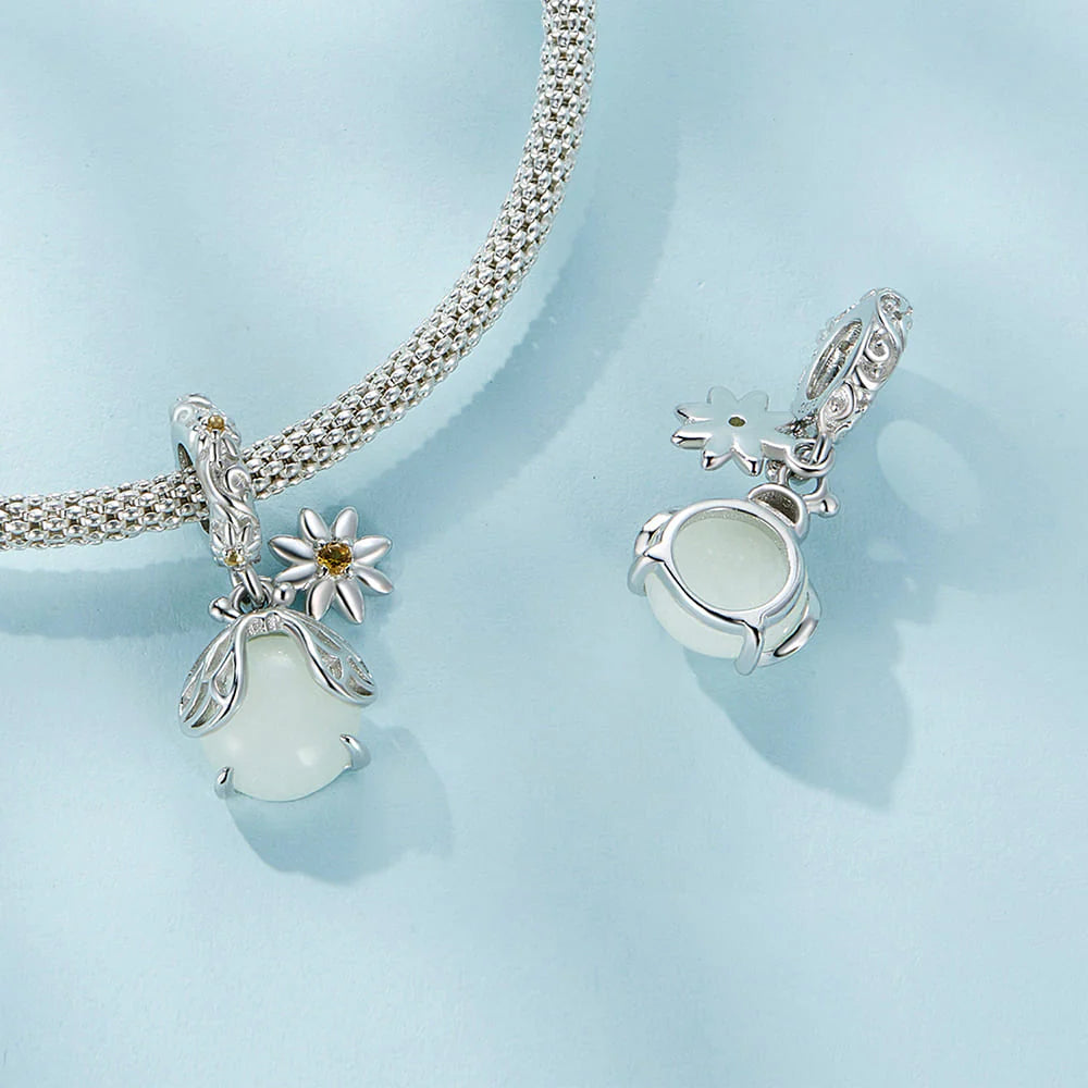 Solid 925 Signature Silver Bug Sparkle Charm
