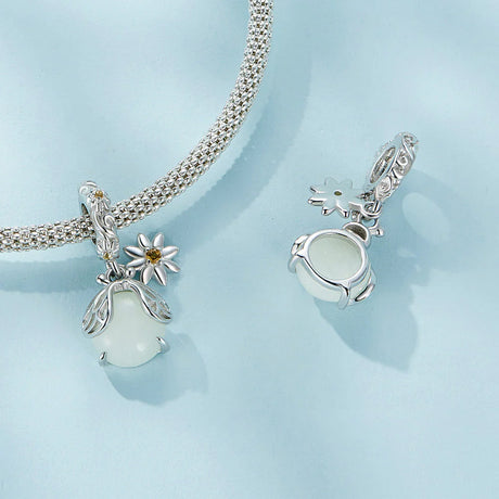 Solid 925 Signature Silver Bug Sparkle Charm