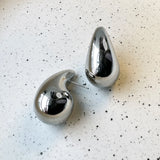 Bullion Gold Raindrop White Gold layered Stud Earrings