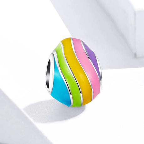Solid 925 Sterling Silver Color Rainbow Palette Pandora Inspired Charm