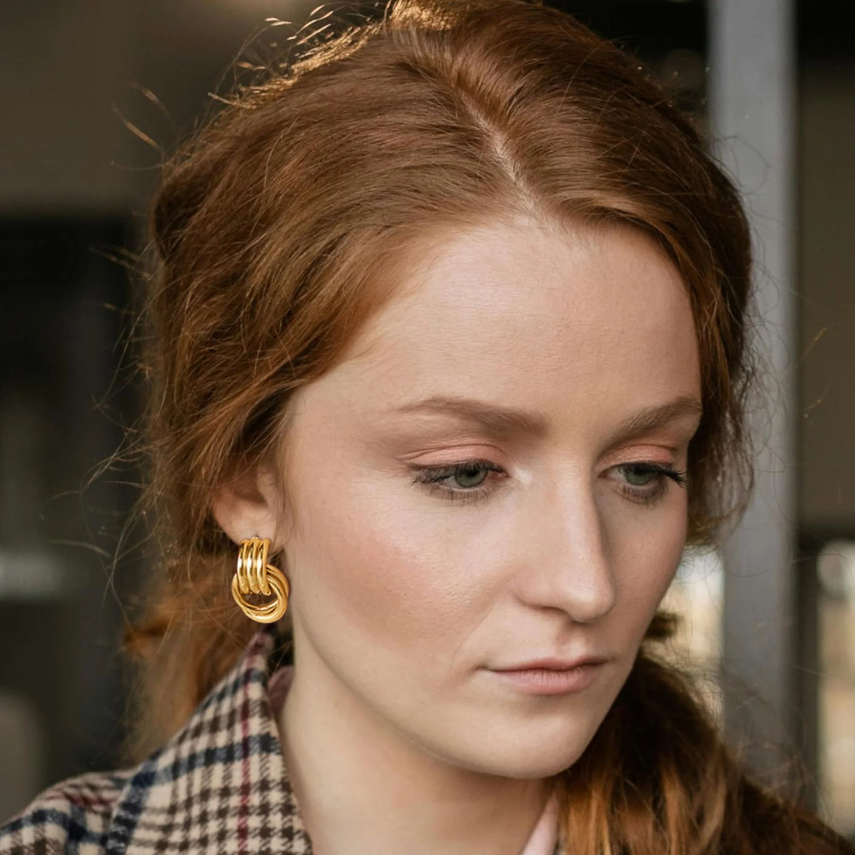 Bullion Gold Elara Gold Layered Stud Earrings