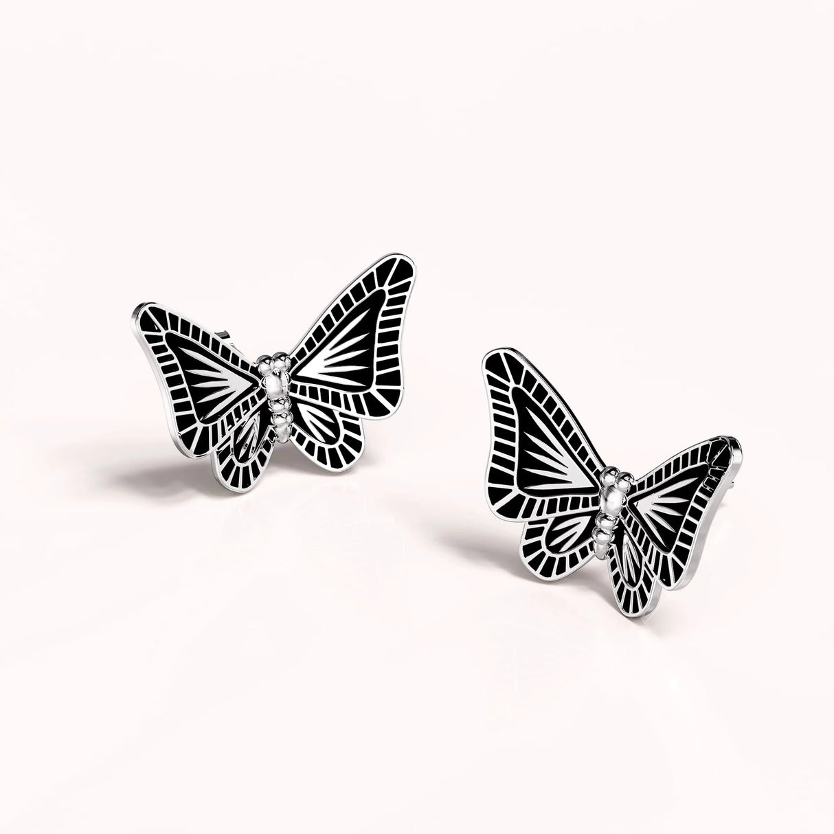 Solid 925 Sterling Silver Antique Butterfly Stud Earrings