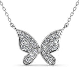 Krystal Couture White Gold Sweet Butterfly Pendant Necklace Embellished with Crystals from SWAROVSKI
