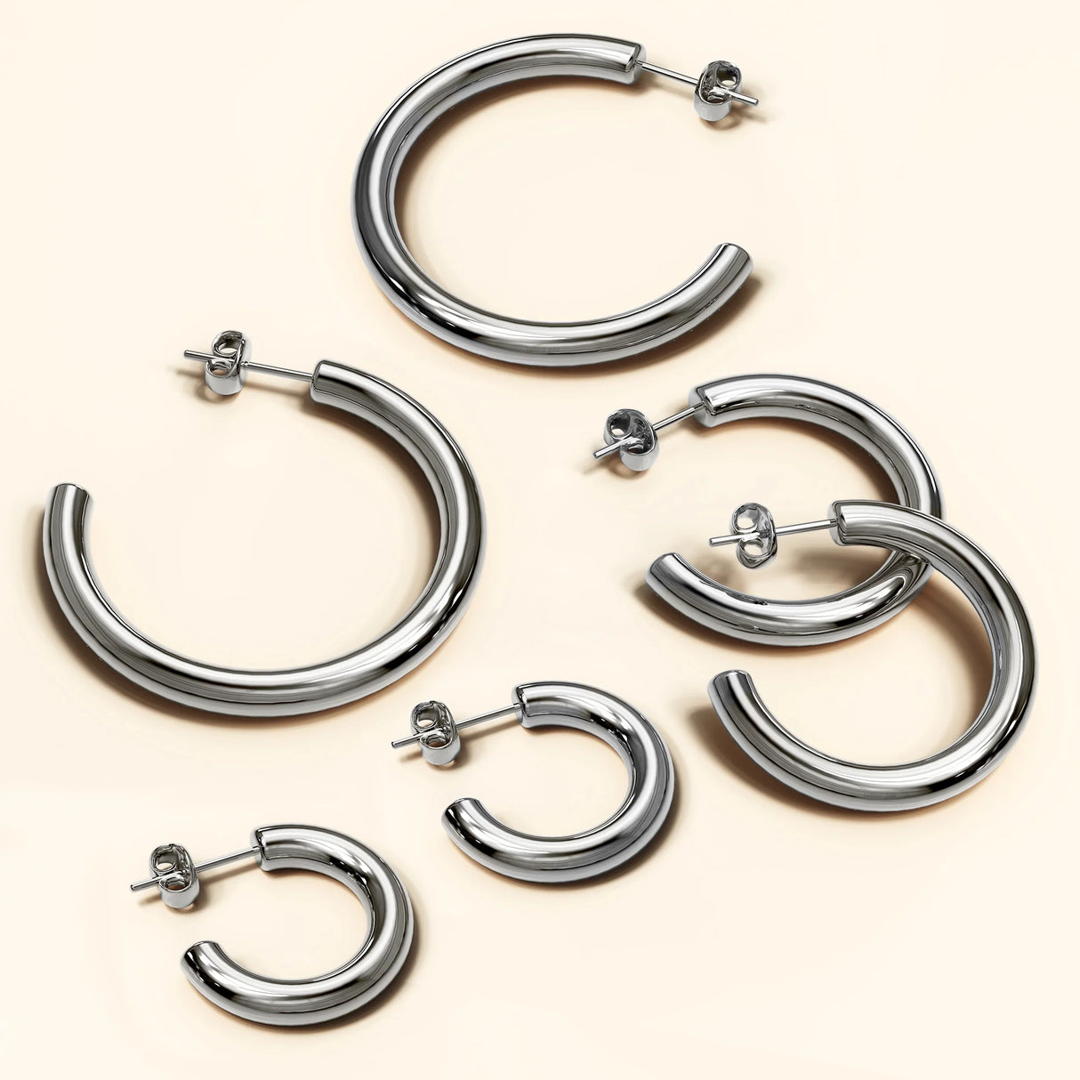 Bullion Gold Erica White Gold Hoop Earrings 20mm