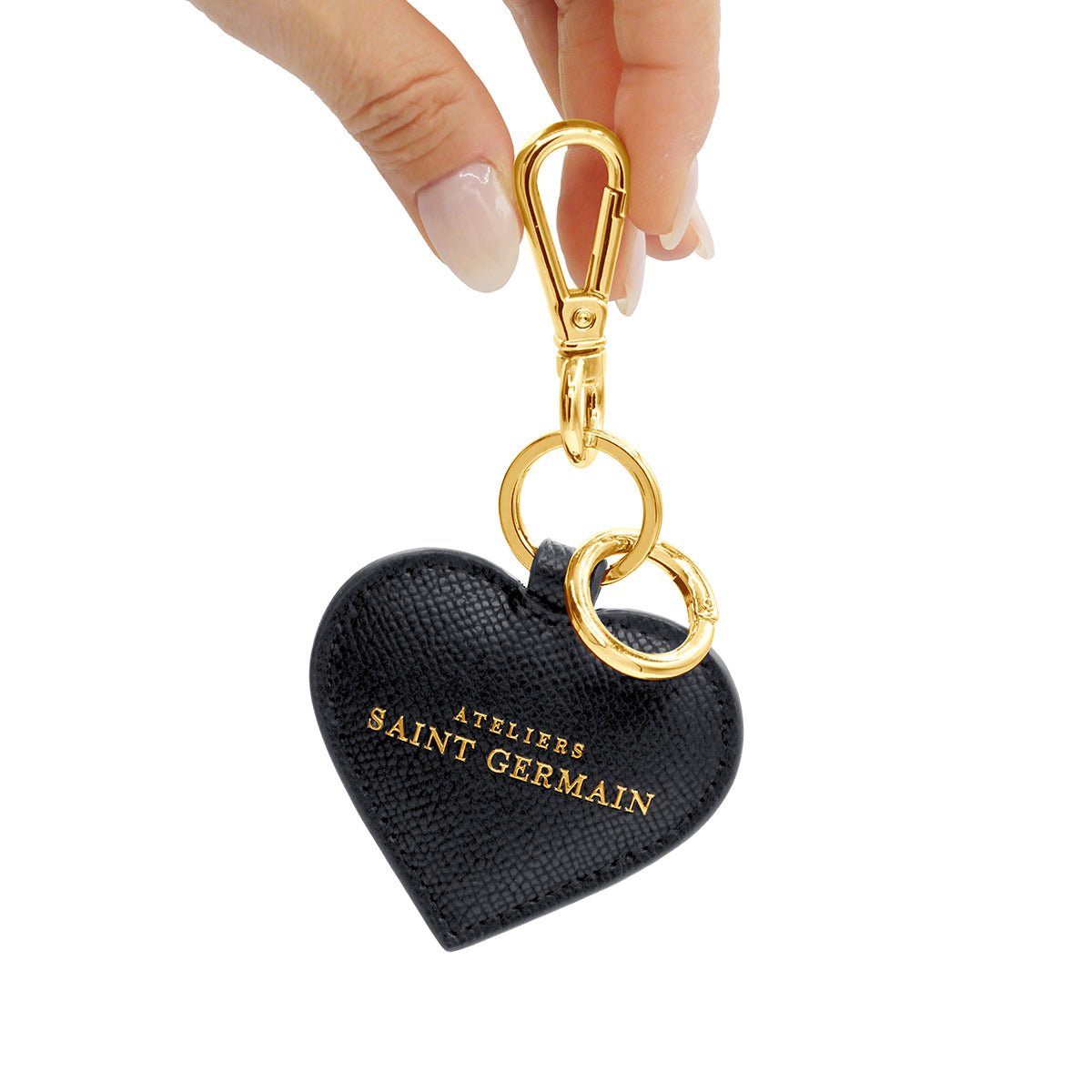 JEWELRY BAG - KEY RING "HEART" BLACK