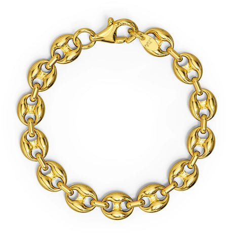 Bullion Gold Interlocking Anchor Link Bracelet in Gold - 11mm