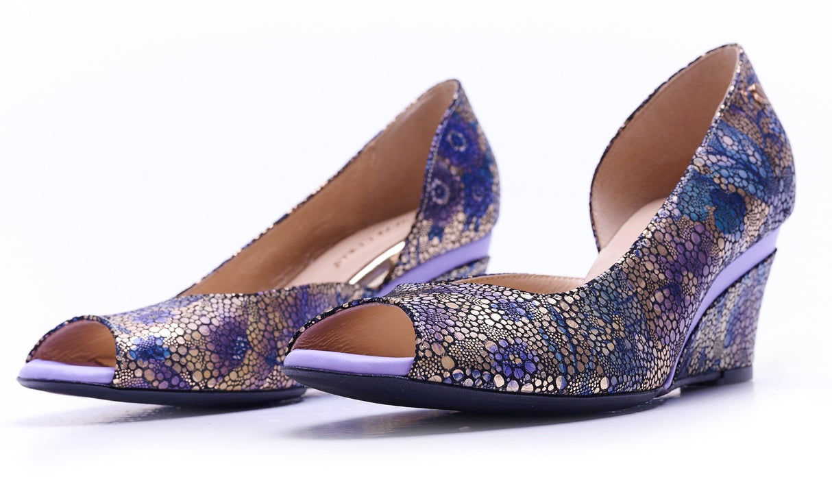 Bosccolo Womens Wedge Sandal - Purple / Gold