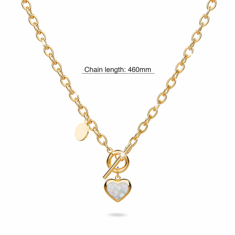 Bullion Gold Gloria Chunky Heart Toggle Closure Necklace in Gold