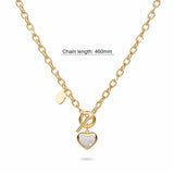 Bullion Gold Gloria Chunky Heart Toggle Closure Necklace in Gold
