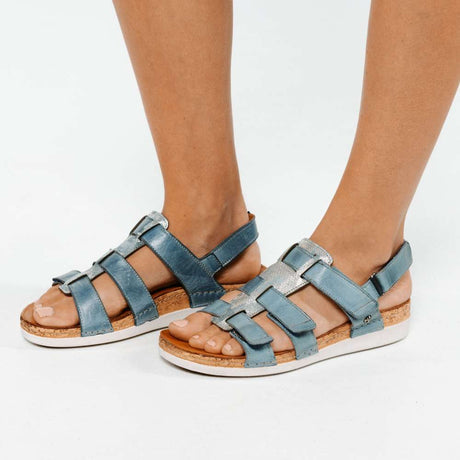 Revere Santorini Gladiator Sandal - Denim