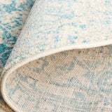 Evoke 253 White Blue Round Rug