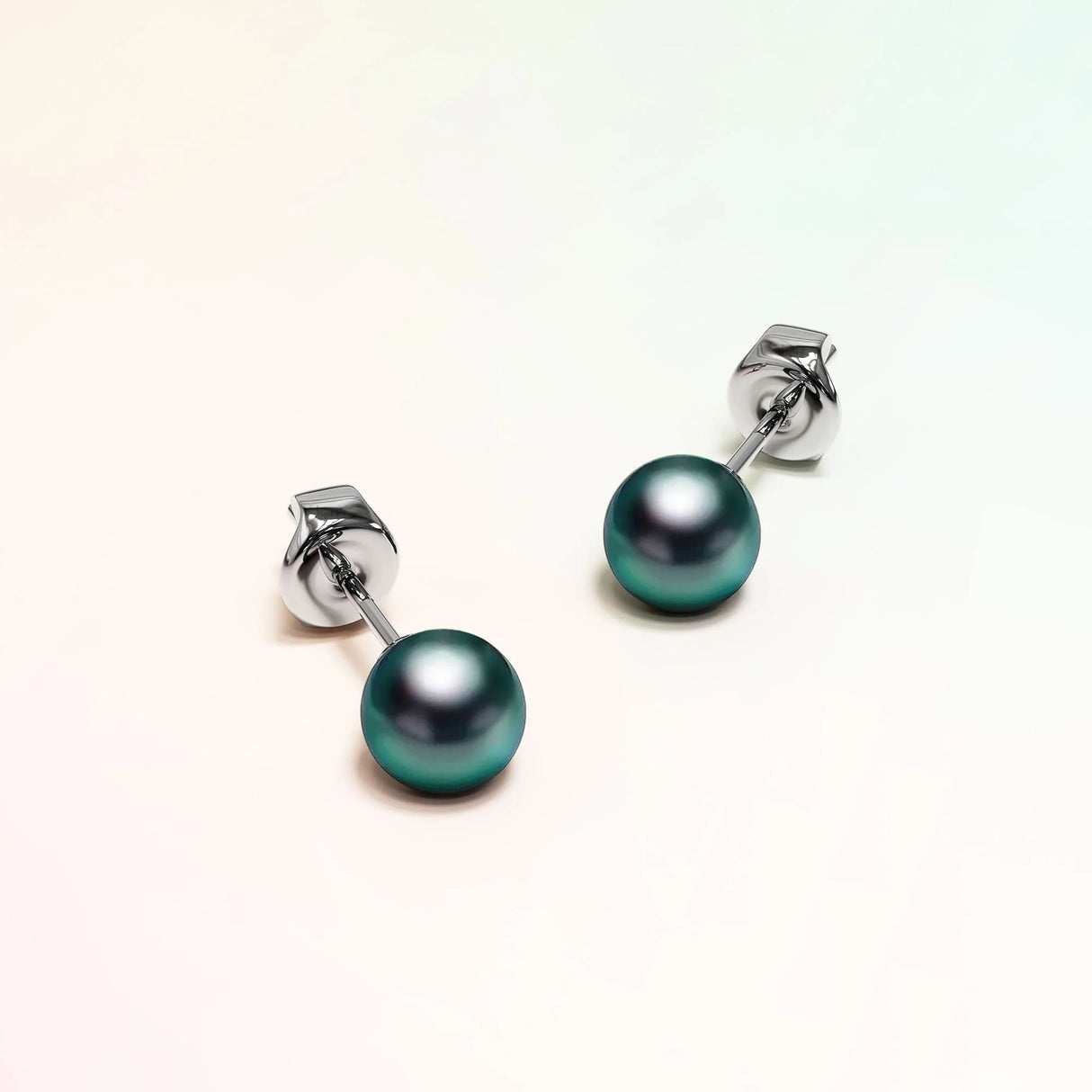 Krystal Couture Purity Pearl Stud Earrings Embellished with Swarovski Crystal Iridescent Tahitian Look Pearls